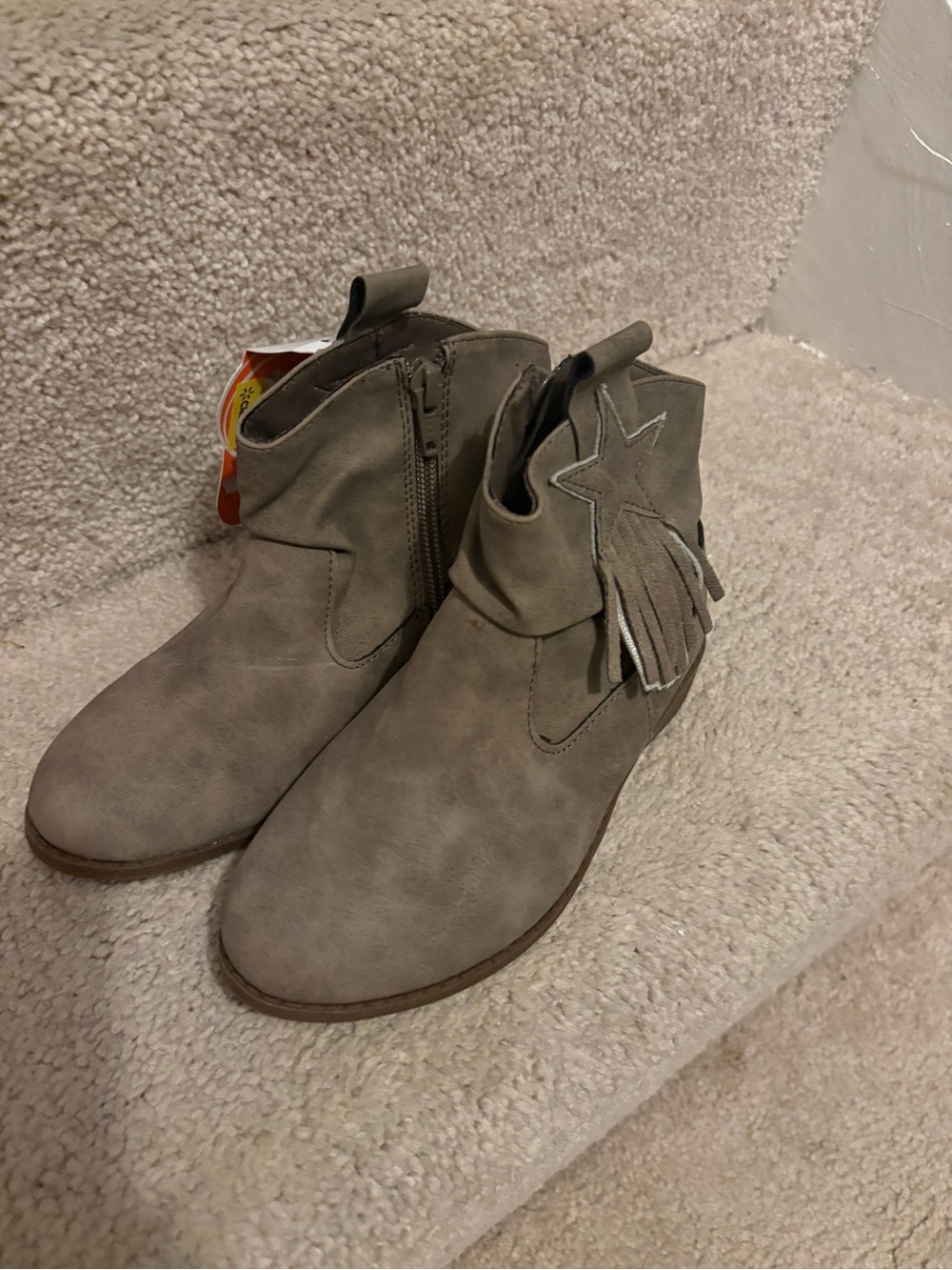 wonder nation Taupe Fringe Star Ankle Boots